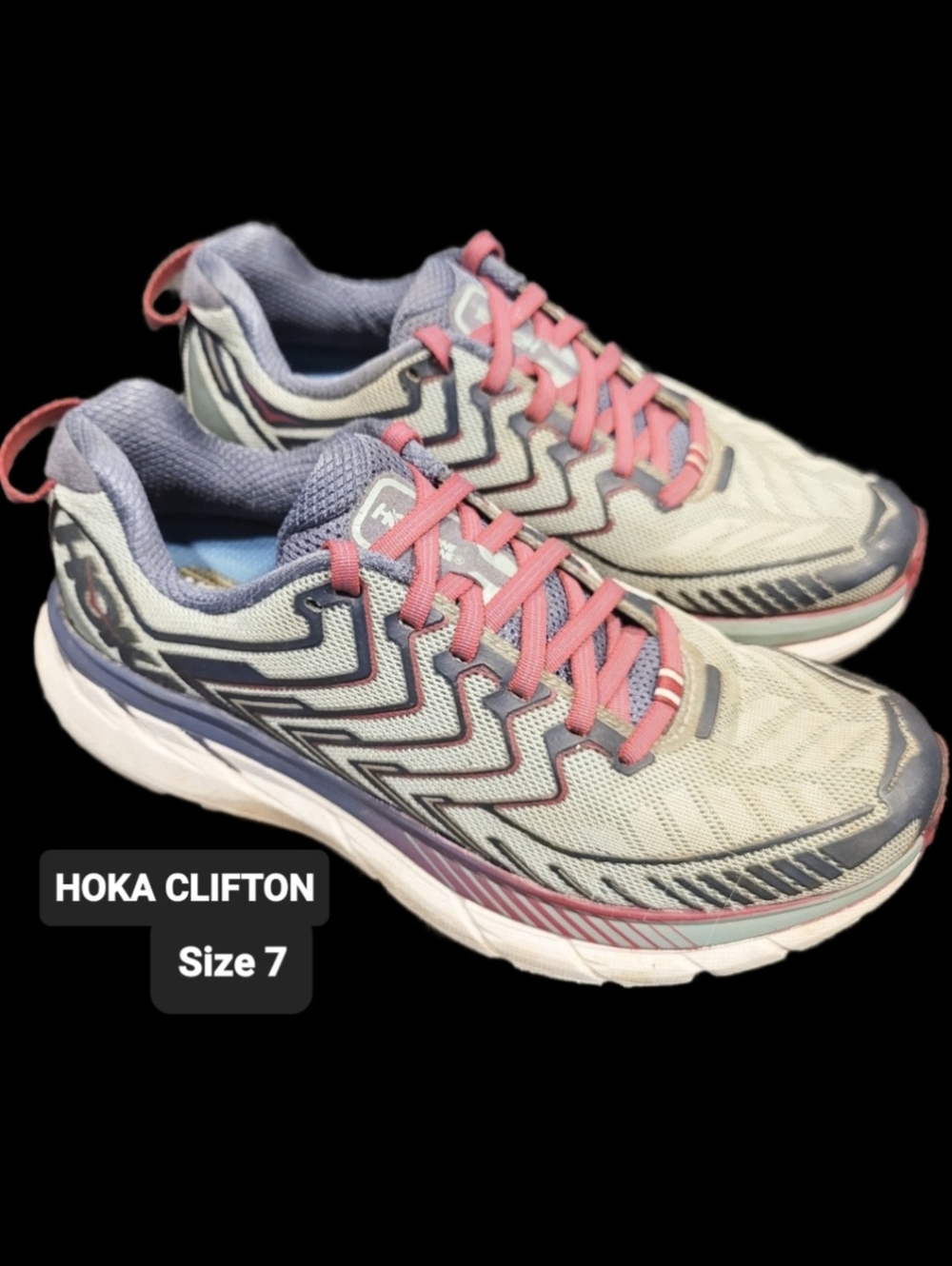 🩷 Sz 7 HOKA Clifton - Aquifer - Blue Pink - Running - Picture 3 of 8